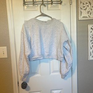 Heather grey missguided crop crew neck